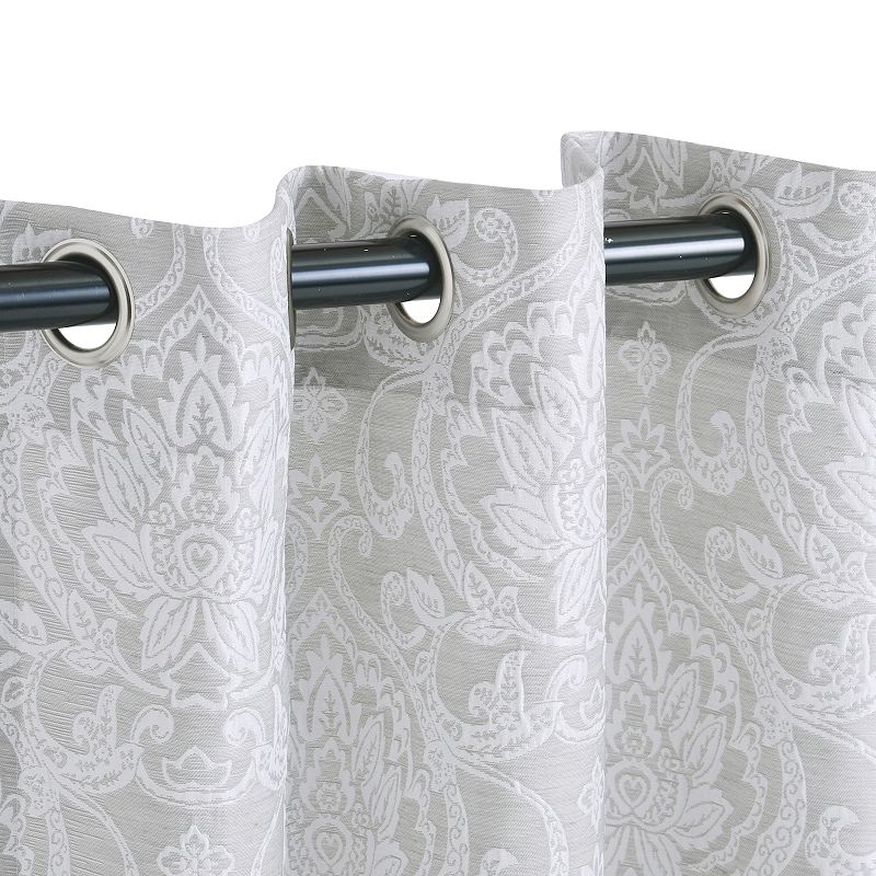 Superior Lotus Jacquard Pair of 2 Window Curtain Panels