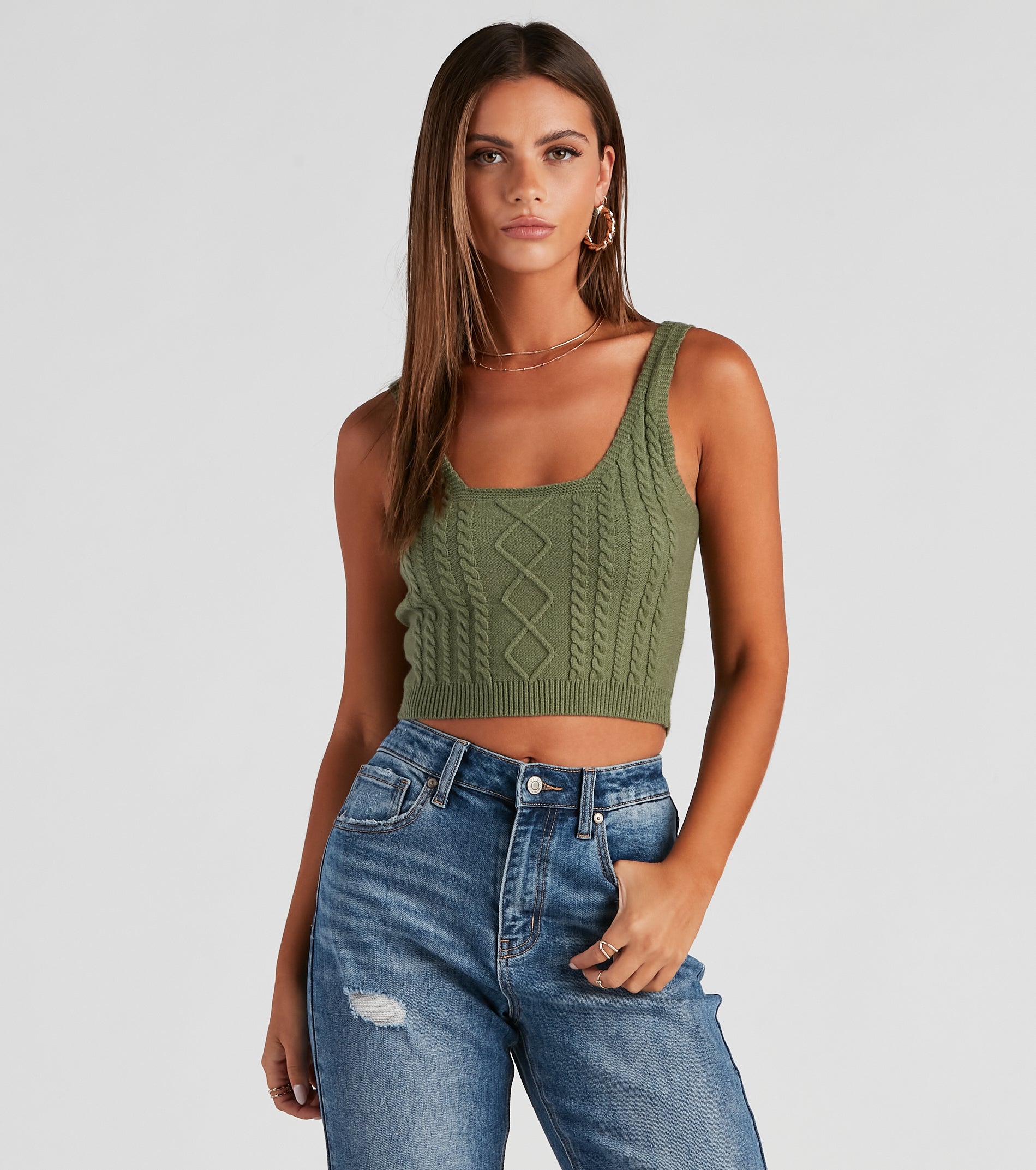 Autumn Harvest Scoop Neck Crop Tank