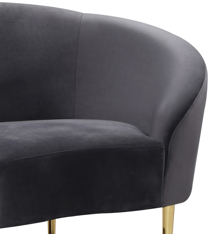 Ritz Camel Velvet Chair   Midcentury   Armchairs And Accent Chairs   by Meridian Furniture  Houzz