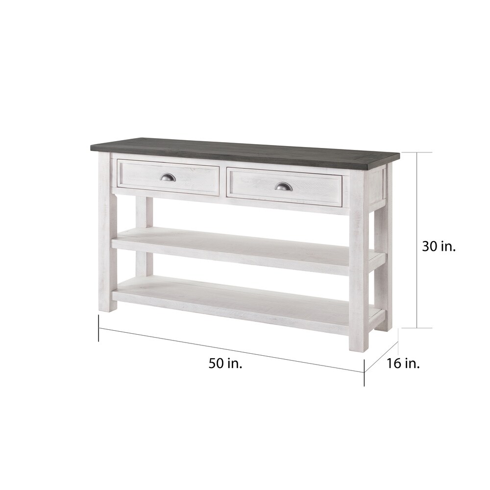 The Gray Barn Downington Solid Wood 2 drawer Sofa Console Table