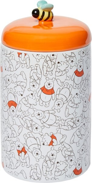 Disney Winnie the Pooh Orange Ceramic Dog and Cat Treat Jar