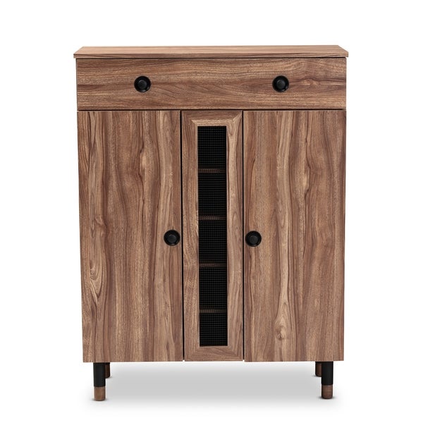 Contemporary 2-Door Shoe Storage Cabinet with Drawer - - 27735916