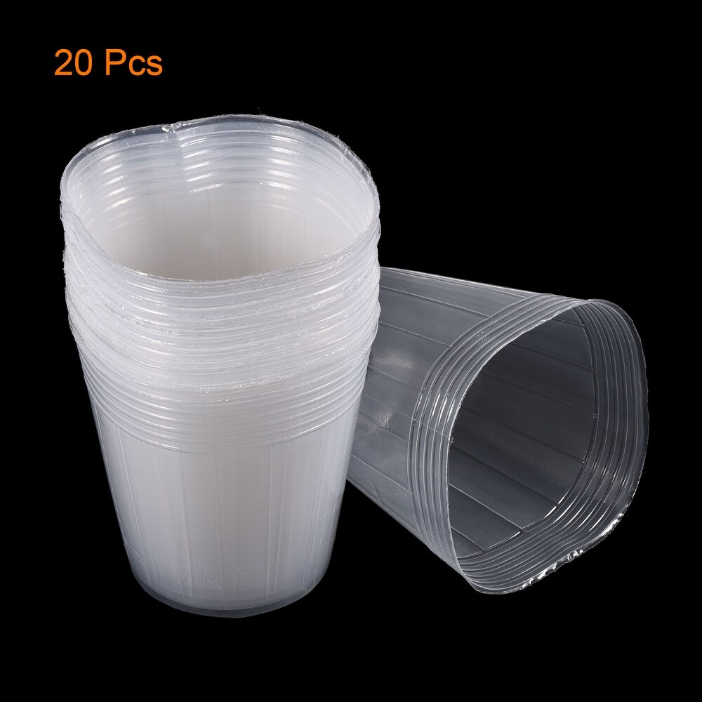 Plastic Plant Nursery Pots  20 Pack Flower Starting Container  Clear