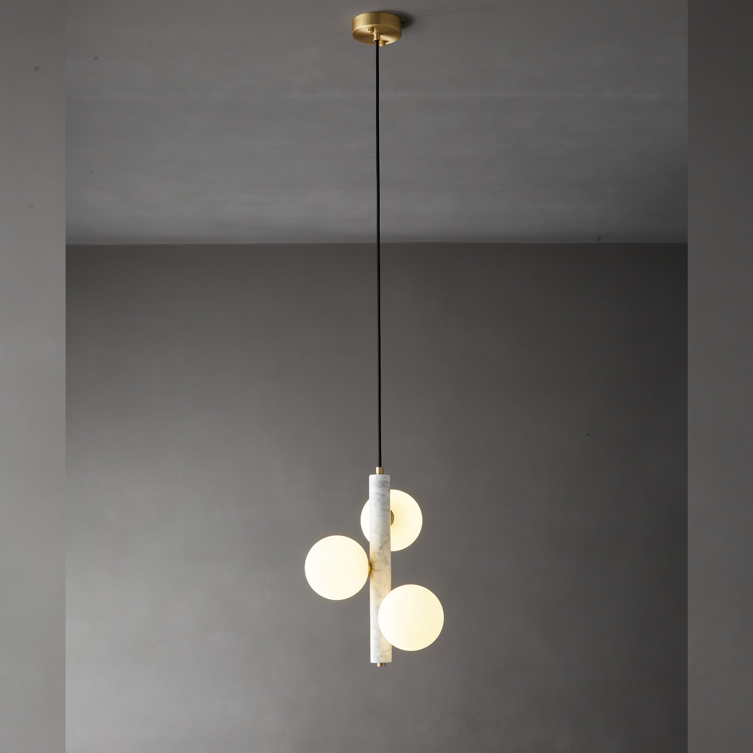 White Marble Pendant Lamp 7702-3-We