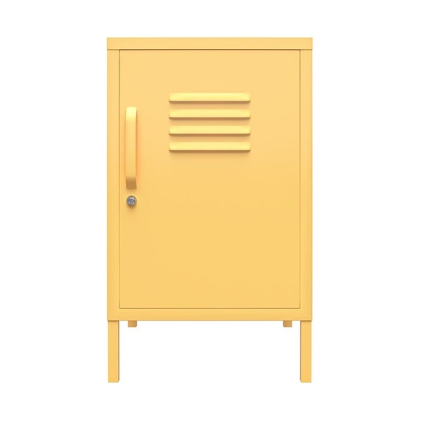 Cache Metal Locker End Table， Yellow