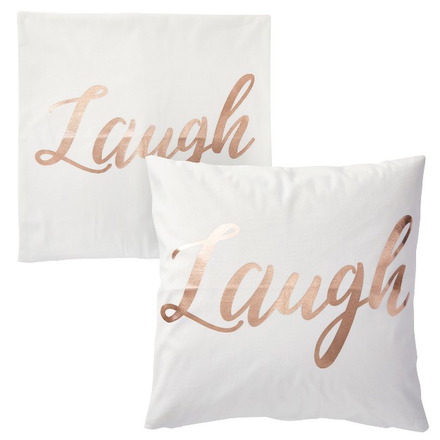 Juvale Set Of 4 Decorative Throw Pillow Covers Couch Cases 20x20 For Home Decor Live Laugh Love Dream Rose Gold Foil