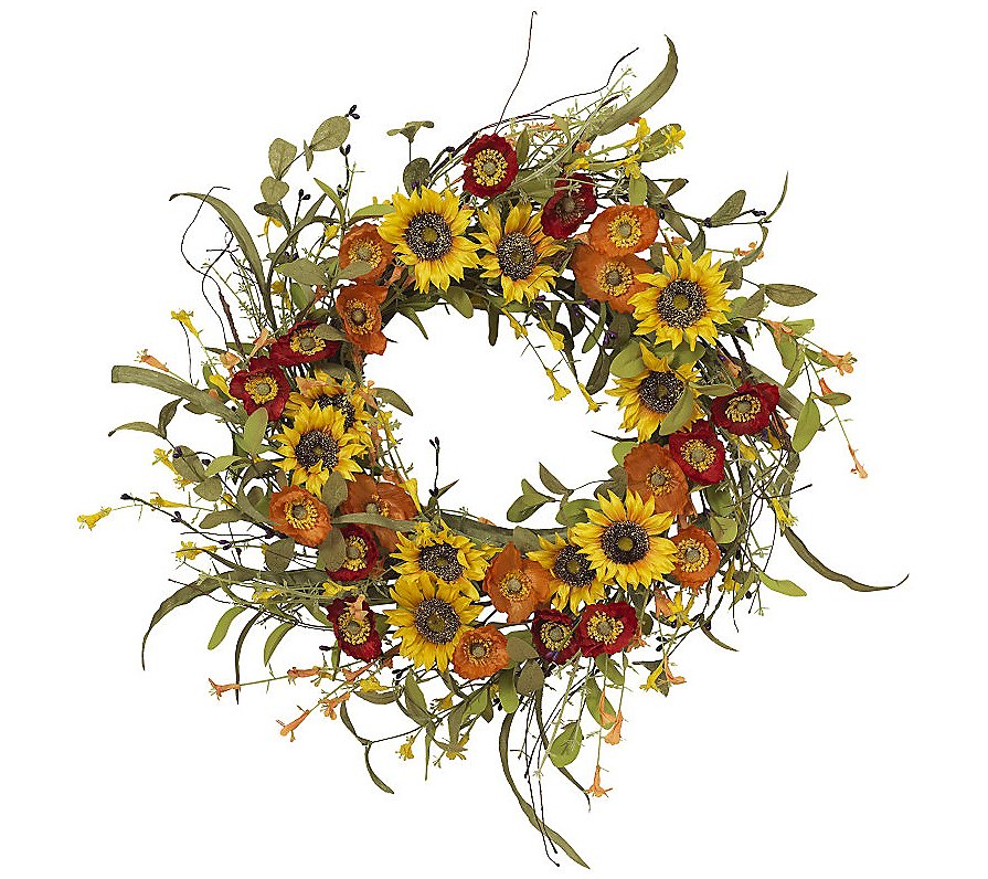 24-in D Mixed Flower Wreath by Gerson Co