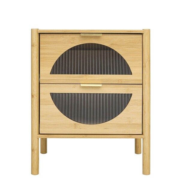 Mid Century Modern 2 Drawer Nightstand - - 37961965