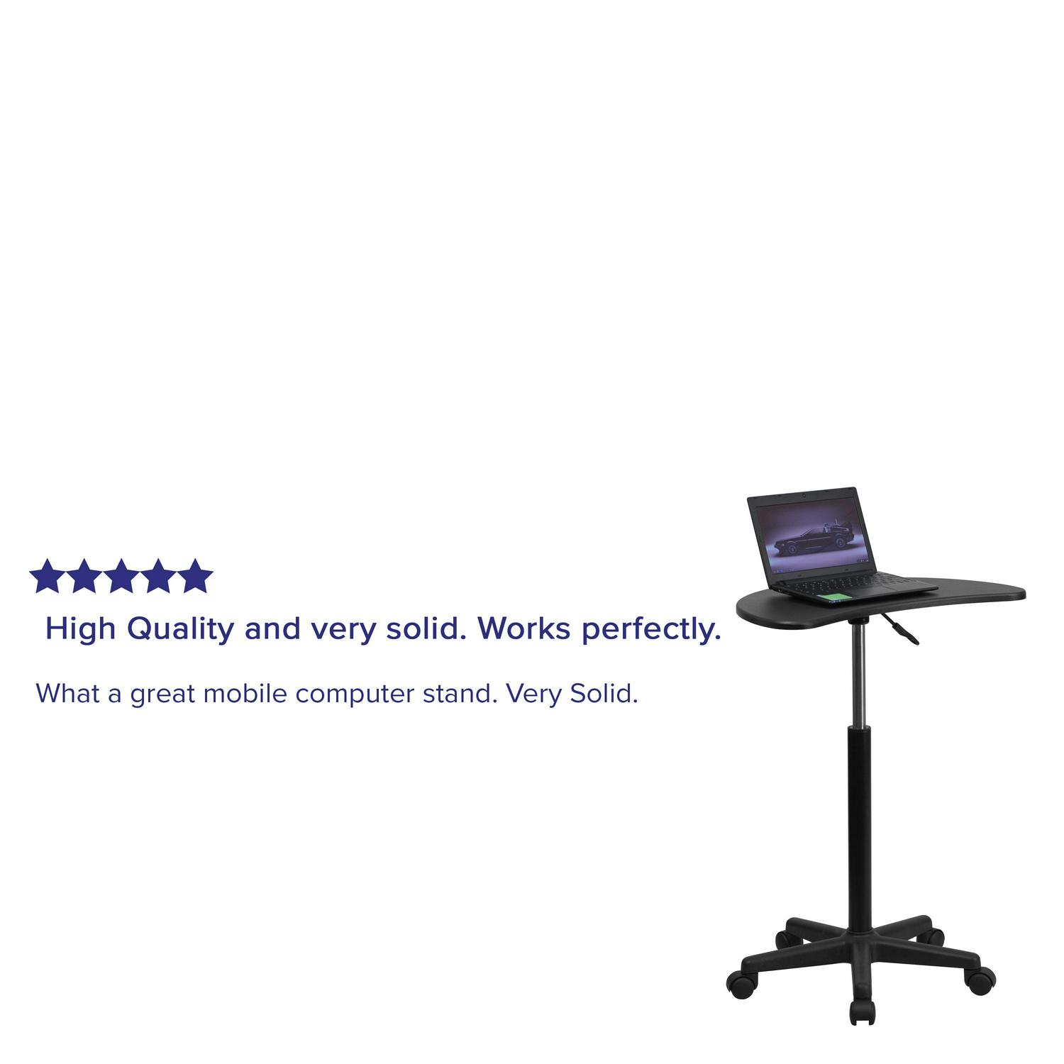 Flash Furniture Black Sit to Stand Mobile Laptop Computer Desk