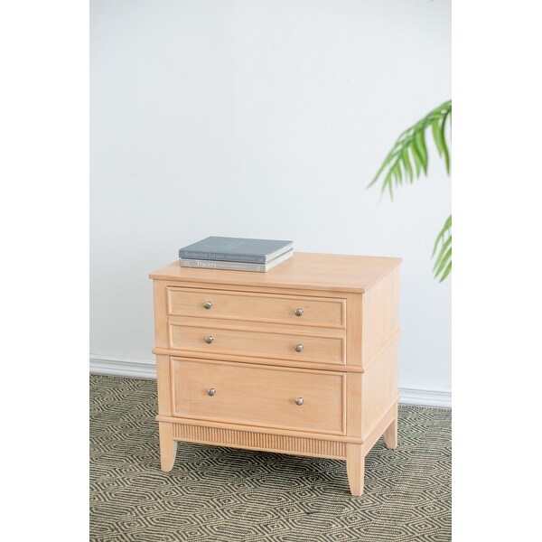 Crafted of Wood Bed Storage Cabinet Chest with Three Drawers - - 37857316