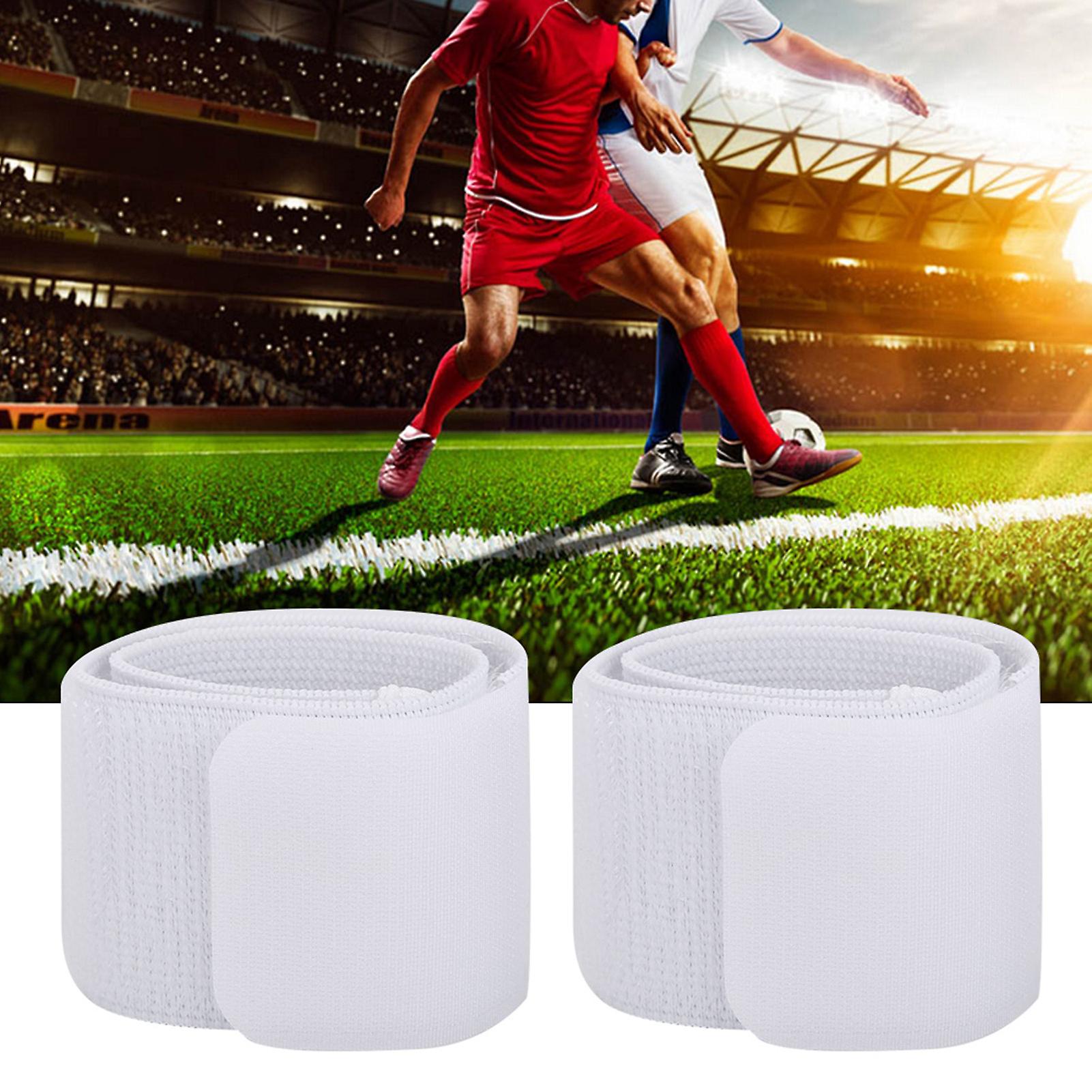 Soccer Shin Guard Fixed Bandage Tape Fastener Shinguard Adjustable Elastic Sports Strap(white)