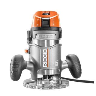 RIDGID 11 Amp 2 HP 12 in. Heavy-Duty Fixed and Plunge Base Corded Router R29303N