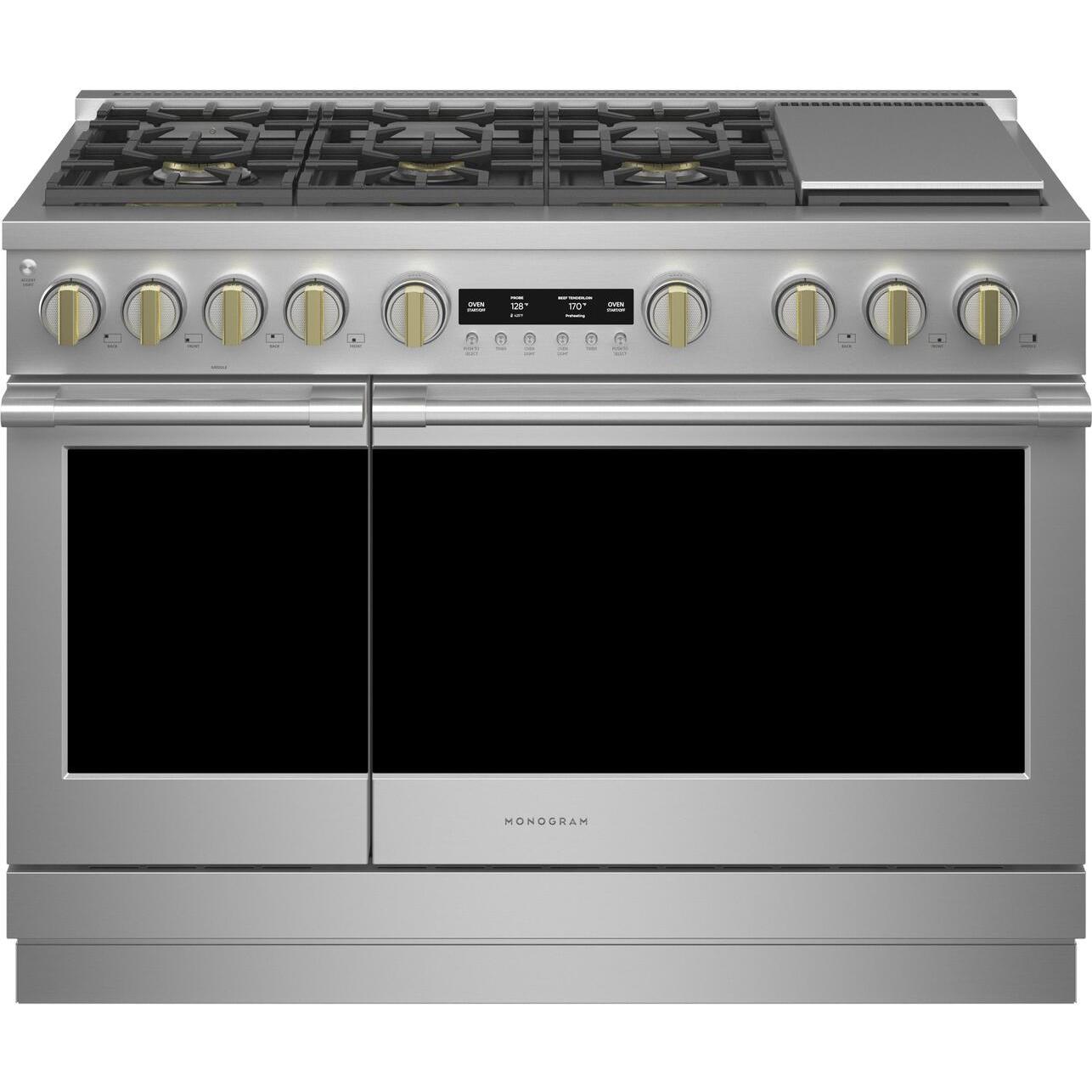 Monogram 48-inch Freestanding Gas Range with Convection Technology ZGP486NDTSS