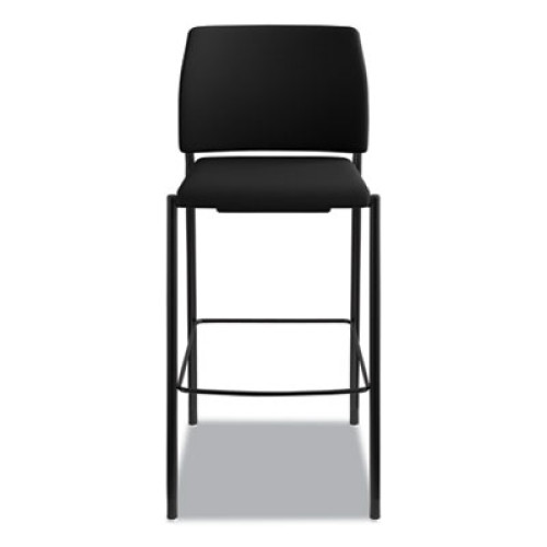 HON Accommodate Series Caf Stool， Supports up to 300 lbs.， Black Seat/Black Back， Black Base (SCS2NECU10B)