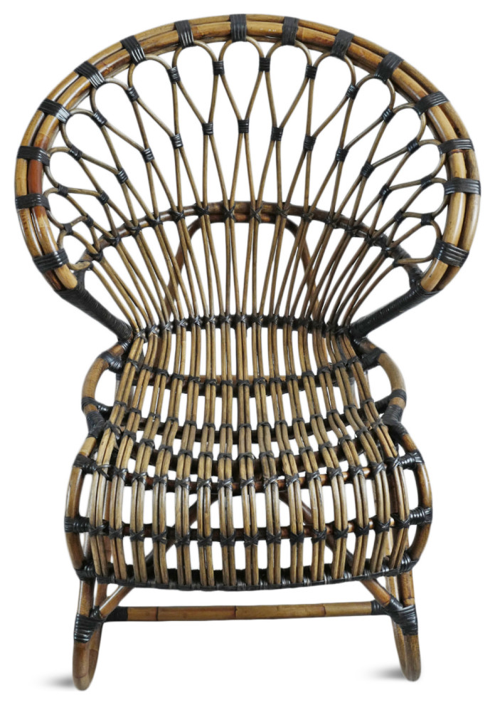 Tea Stain Bamboo and Rattan Side Chair   Tropical   Armchairs And Accent Chairs   by Design Mix Furniture  Houzz