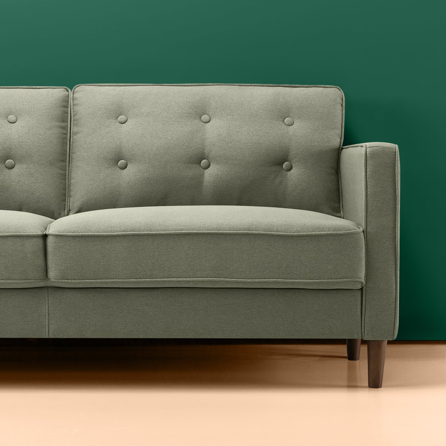 Zinus Lauren Sofa, Green Polyester