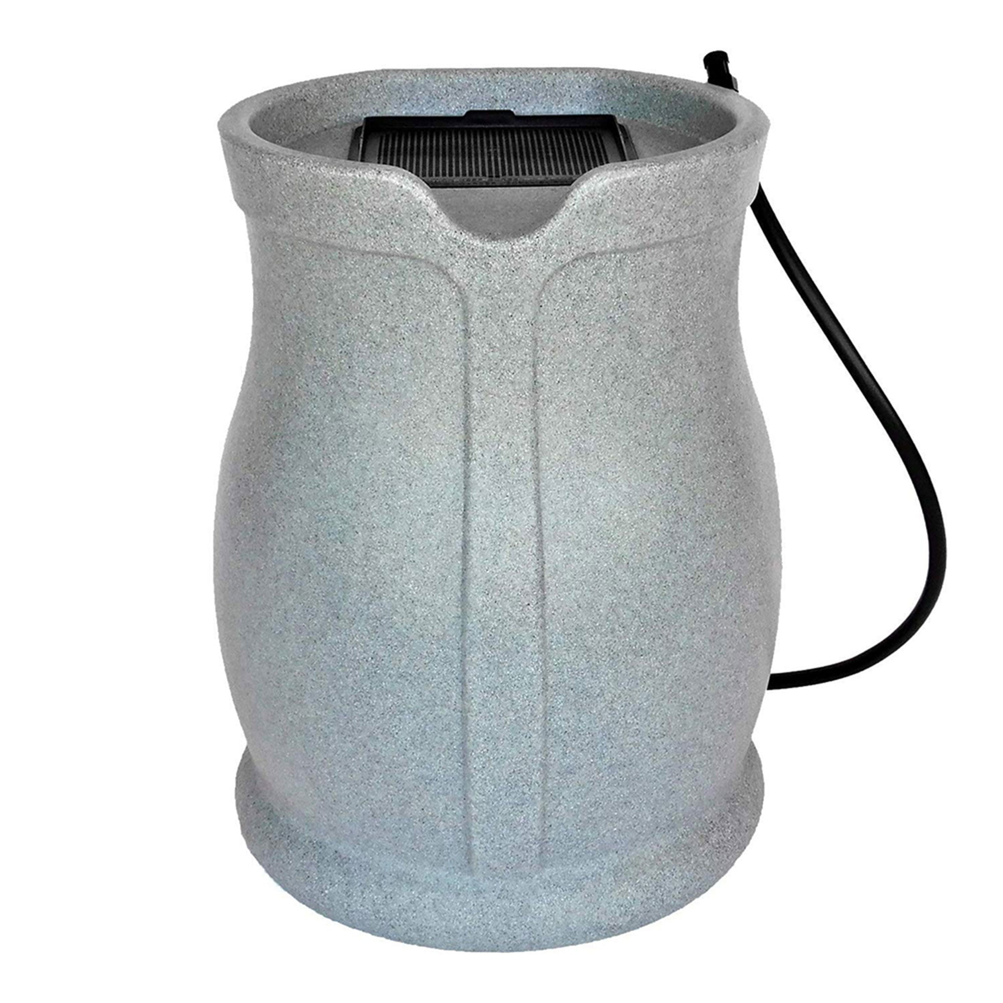 FCMP Outdoor RB-CAT Catalina 45 Gallon Water Rain Catcher Barrel， Granite