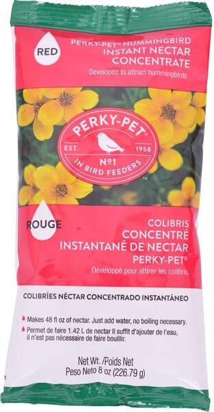 Perky-Pet Instant Nectar Concentrate Red Hummingbird Food， 8-oz bag