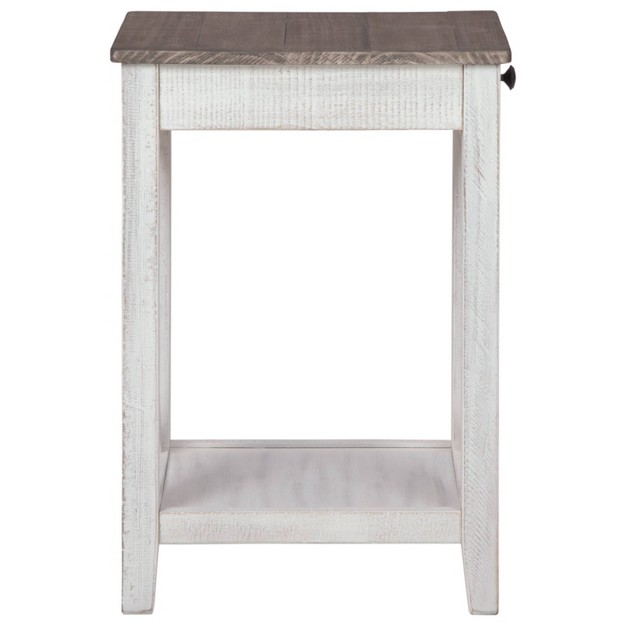 Adalane Side Table White gray Signature Design By Ashley