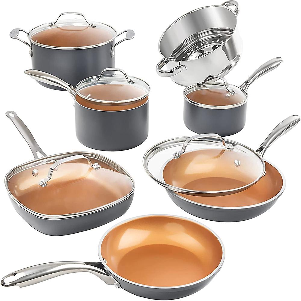 12 Piece Copper Coating Cookware Set