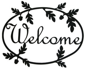 Village Wrought Iron WEL 178 Acorn   Welcome Sign ...