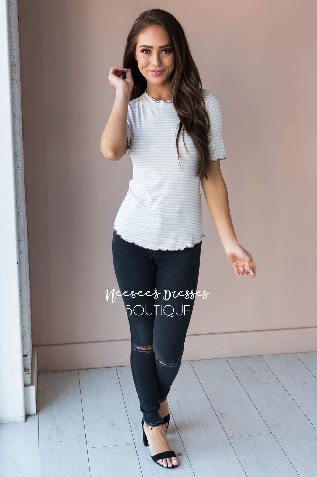 Pleasant Surprise Ribbed Modest Top