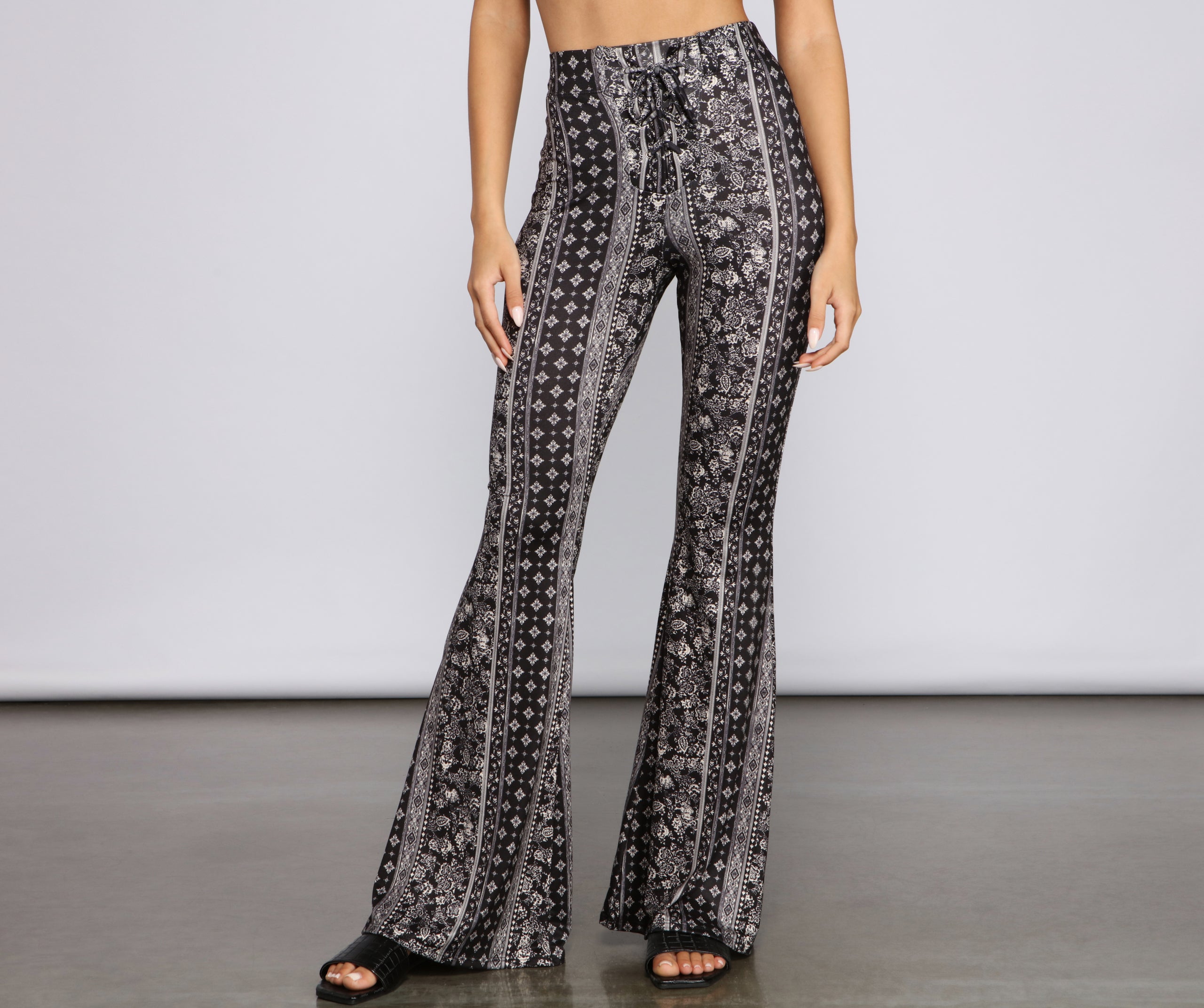 Boho Wanderer Floral Flared Pants