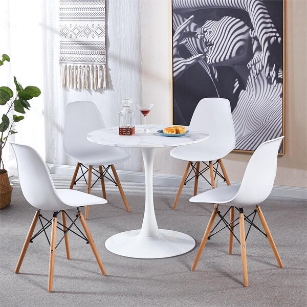 White Marble Color Top，MDF Dining Table