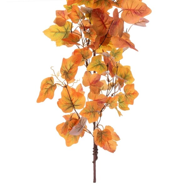 Vickerman 5' Fall Orange Artificial Leaf Garland.