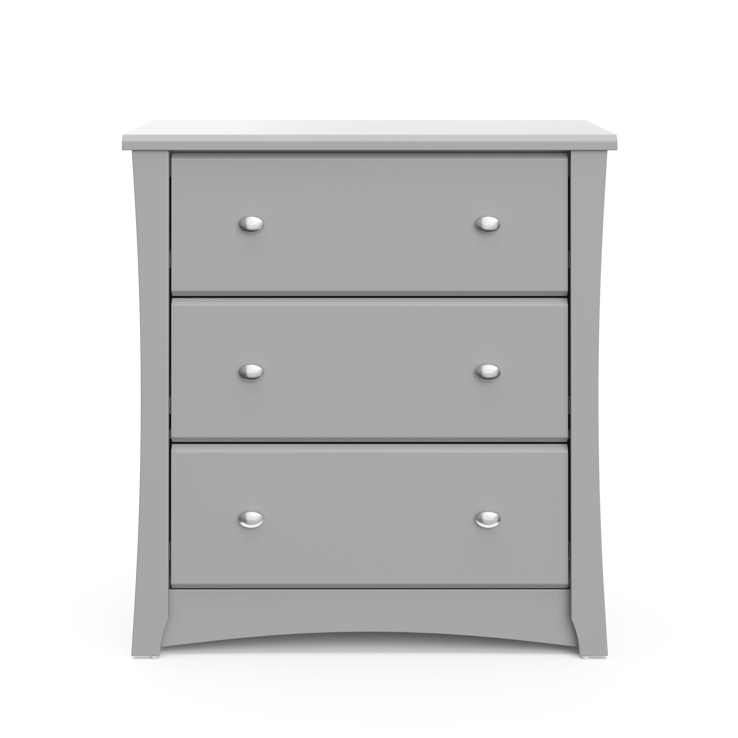 Storkcraft Crescent 3 Drawer Modern Vertical Dresser Pebble Gray Finish