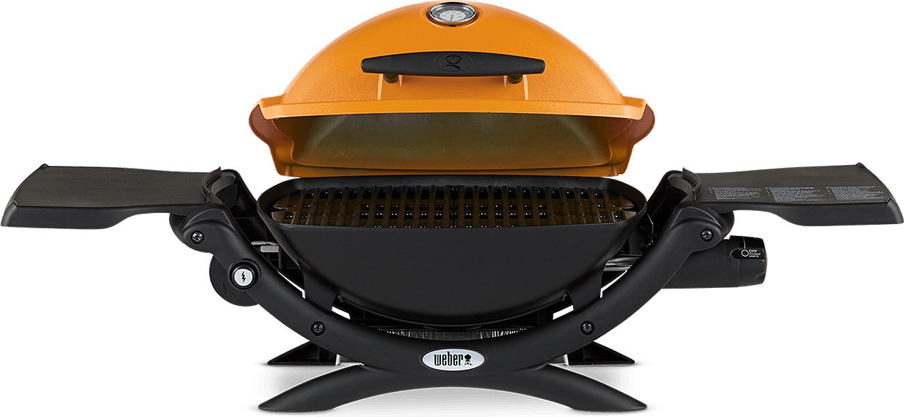 Weber Q 1200 Orange Portable Liquid Propane Gas Grill