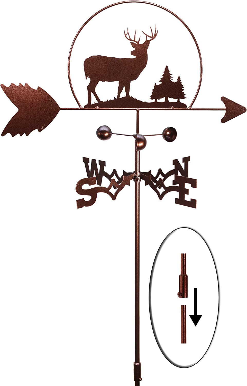 SWEN Products Inc Rustic Handmade Deer Buck Weathervane