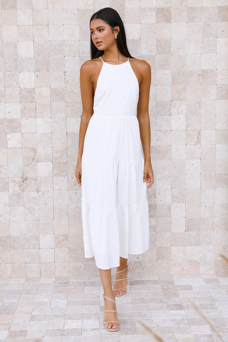 Rosy Cheeks Maxi Dress White