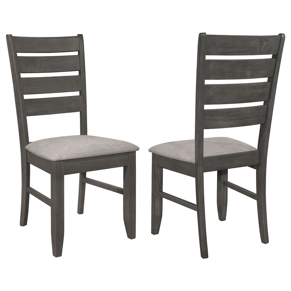 Coaster Furniture Dalila Ladder Back Side Chairs Brown And Grey (Set of 2)   19.25'' x 22.25'' x 40.25''