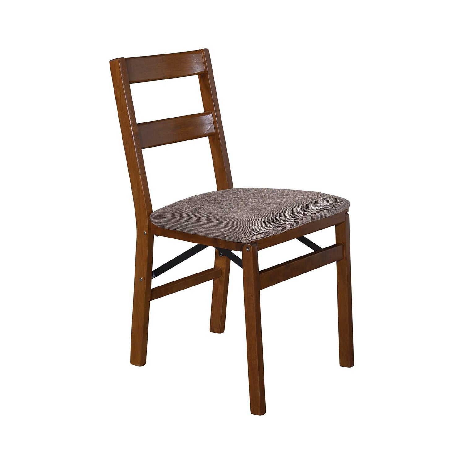 Classic Slat Back Folding chair in Fruitwood and Colton upholstery