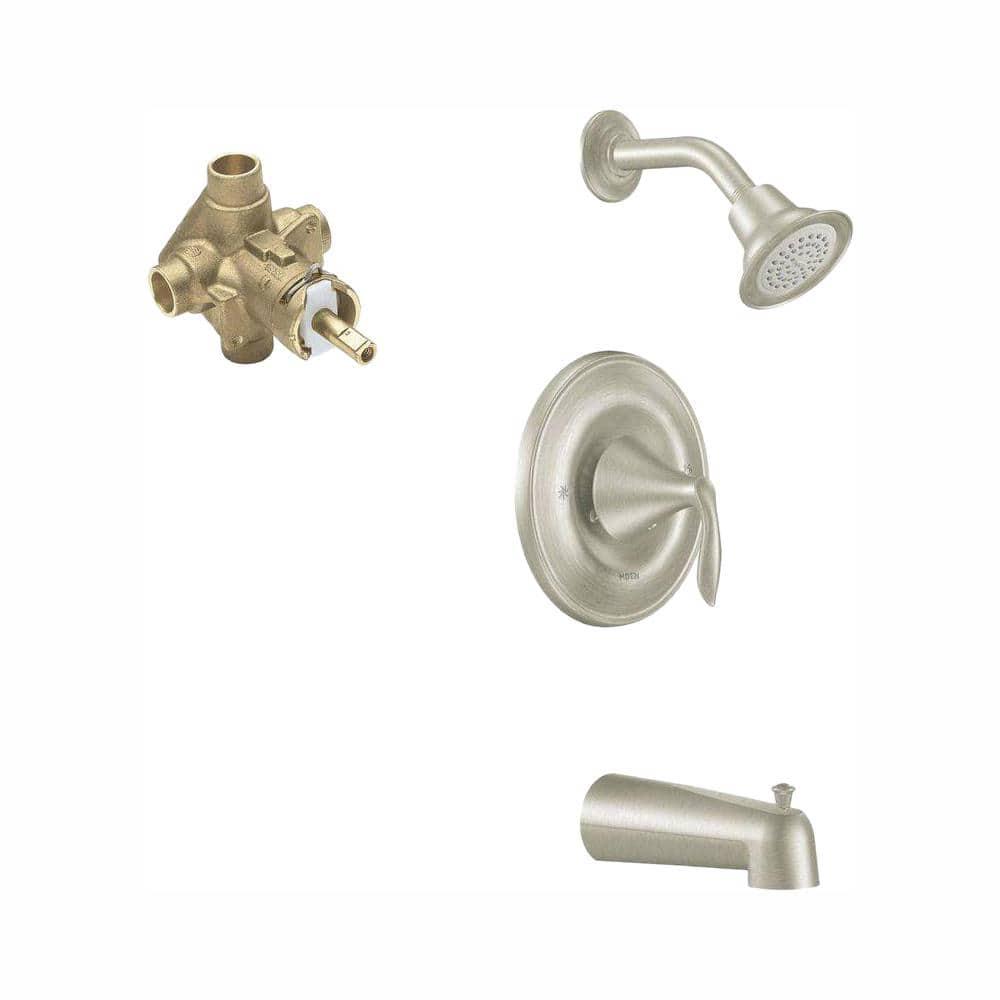 MOEN Eva SingleHandle 1Spray PosiTemp Tub and Shower Faucet with EcoPerformance in Brushed Nickel