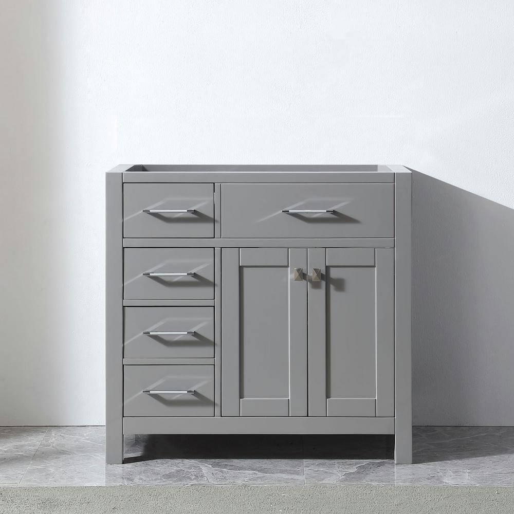 Virtu USA Caroline Parkway 36 in W Bath Vanity Cabinet Only in Cashmere Gray