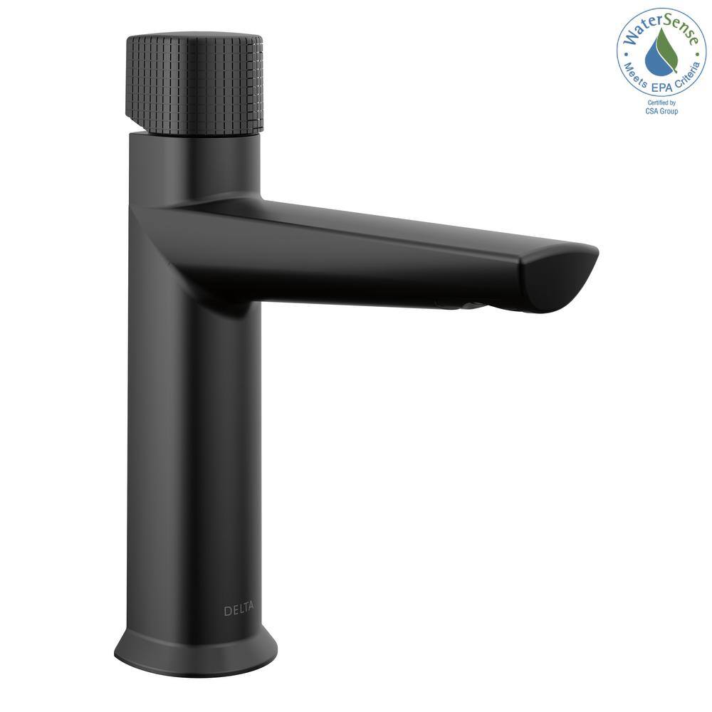 Delta Galeon Single Handle Single Hole Bathroom Faucet with Metal Pop-Up Assembly in Matte Black 573-BLMPU-DST