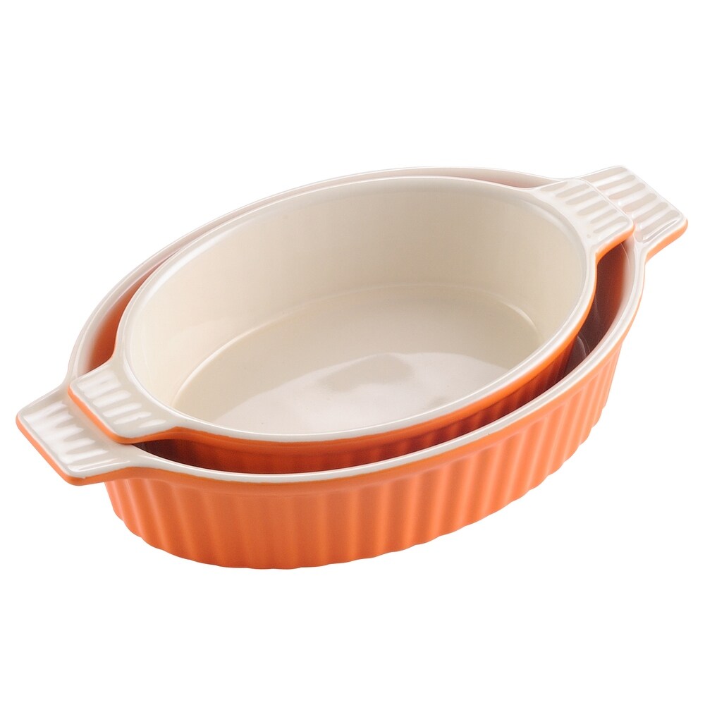 MALACASA  Series Bake.Bake  Ceramic Oval Baking Dish Bakeware Set