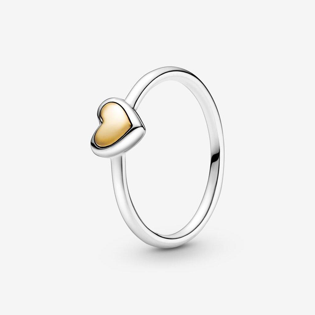 PANDORA  Domed Golden Heart Ring