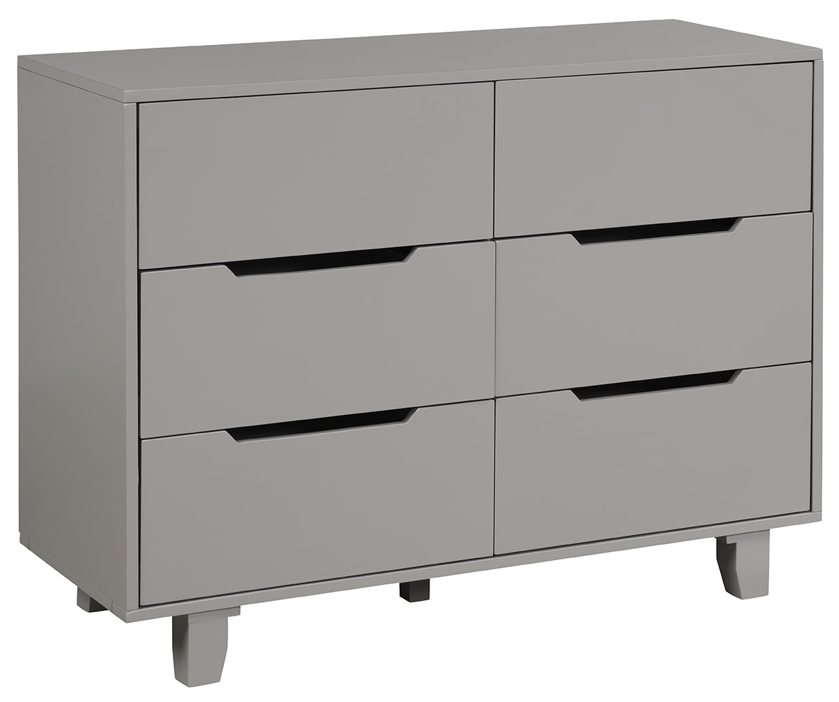 Angel Line Madison 6 Drawer Double Dresser, Gray