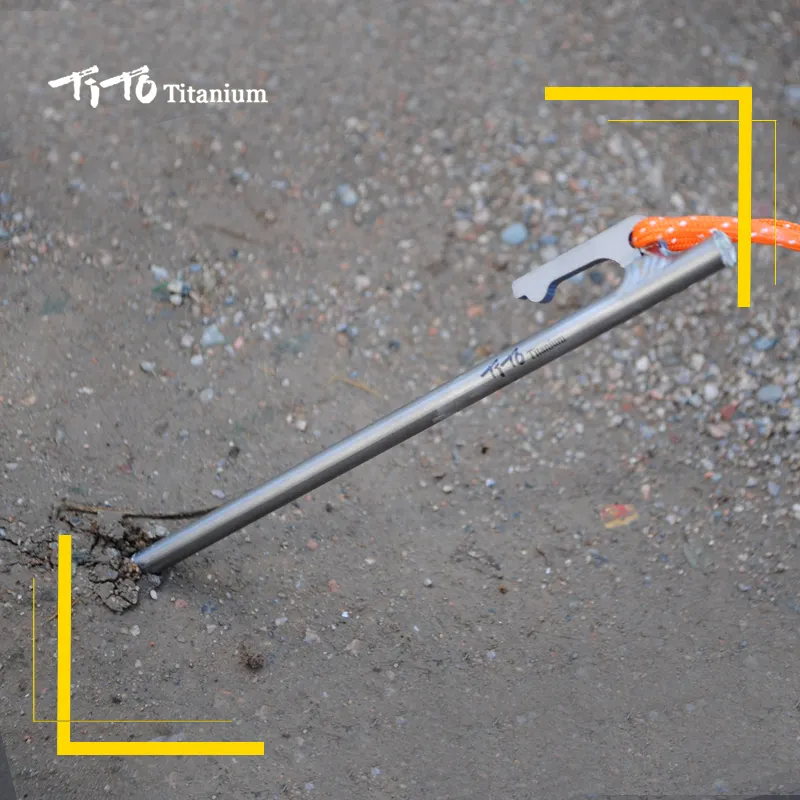 TITO Titanium factory wholesale screw tent pegs for outdoor camping hiking with different size 8mm*350mm