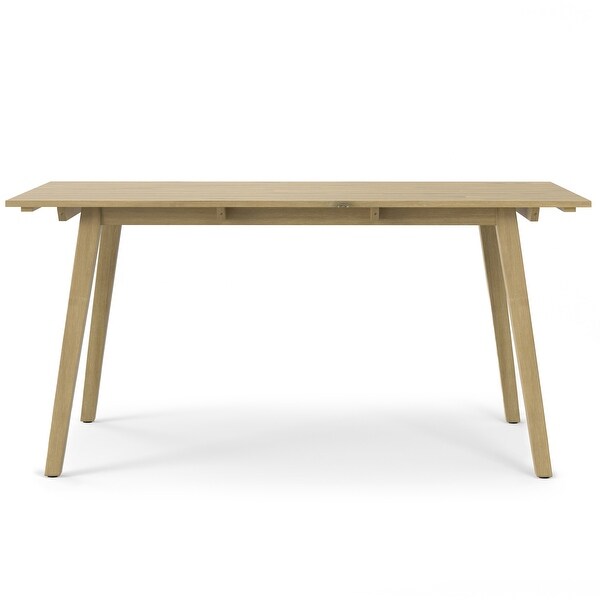 WyndenHall Nina 65 inch Wide Contemporary Outdoor Dining Table in Light Teak