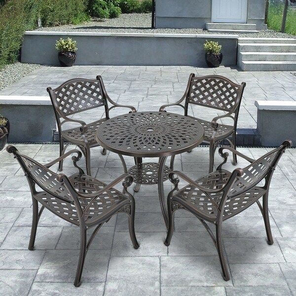 5Piece Cast Aluminum Patio Dining Set