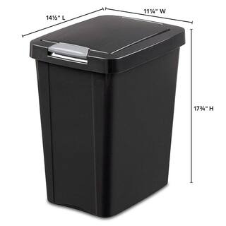 Sterilite 7.5 Gallon TouchTop Wastebasket with Titanium Latch Black (4 Pack) 4 x 10439004