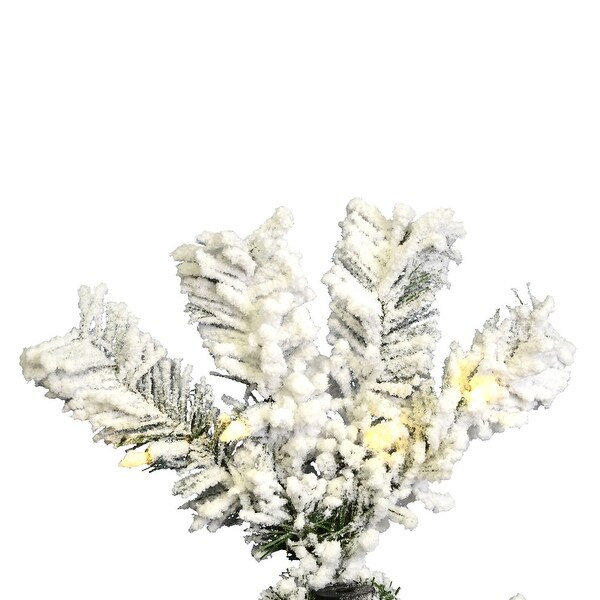 Vickerman 9.5' Flocked Pacific Pencil Artificial Christmas Tree，Warm White LED Lights