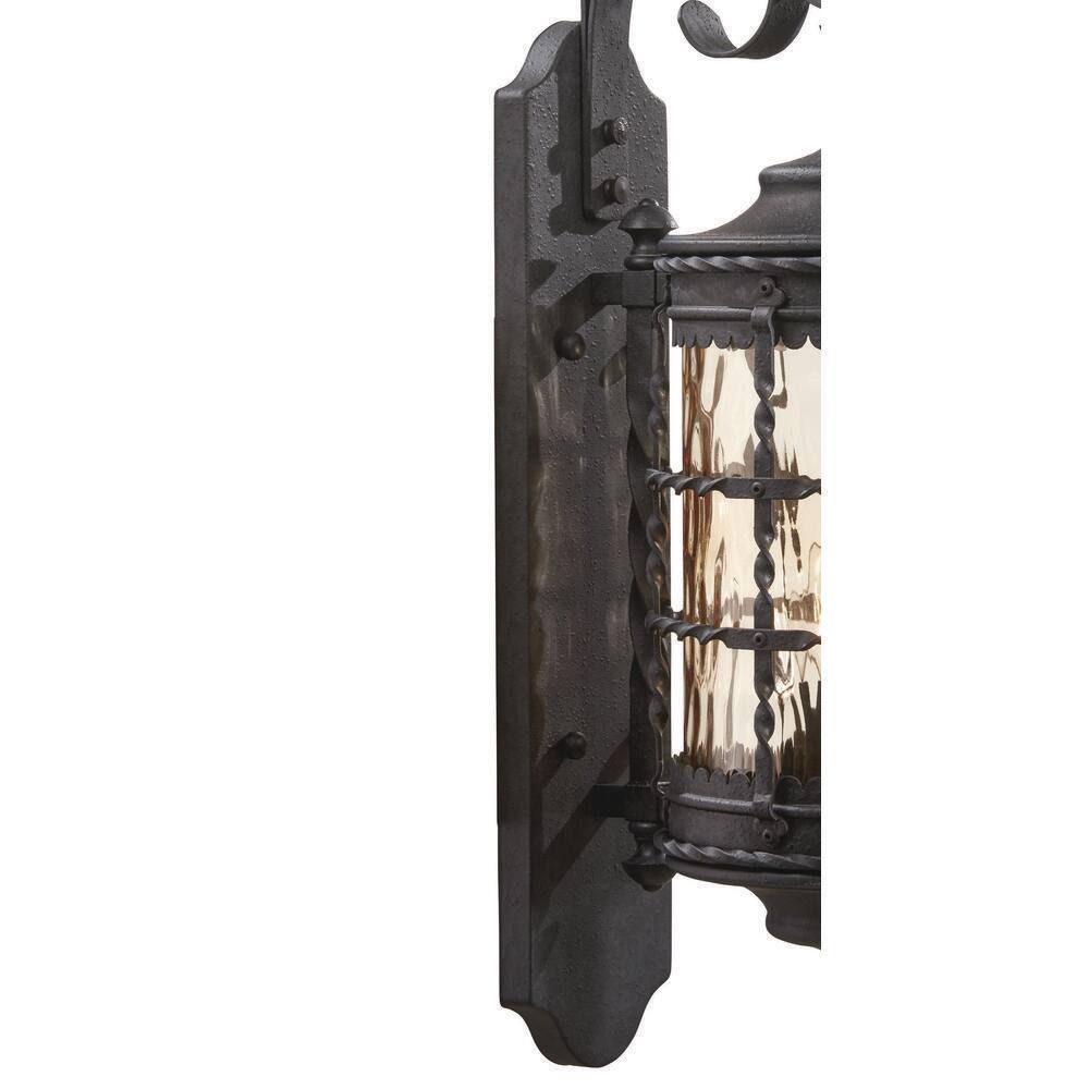 the great outdoors by Minka Lavery Mallorca 2-Light Spanish Iron Outdoor Wall Lantern Sconce 8881-A39