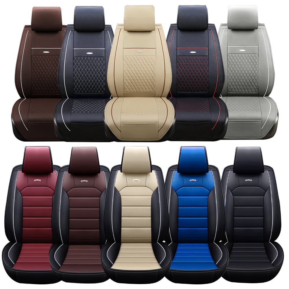 OTOEZ Leather Car Seat Cover Universal 5 Seats Full Set Front Rear Seat Protector