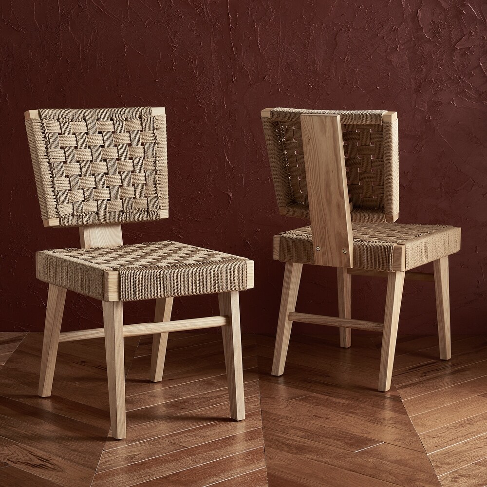 SAFAVIEH Couture Susanne Woven Dining Chair (Set of 2)   19 in. W x 24 in. D x 35 in. H