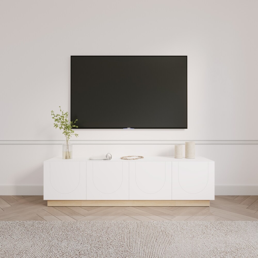 Nexera Nauraa White TV Stand  Fits TVs up to 80 inches